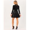 imageAllegra K Womens Keyhole Neck Dresses High Waist Long Sleeve Christmas Velvet Swing Mini DressBlack