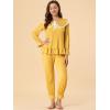 imageAllegra K Womens Sleepwear Lounge Peter Pan Collar Long Sleeve Ruffle Pajama Set