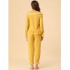 imageAllegra K Womens Sleepwear Lounge Peter Pan Collar Long Sleeve Ruffle Pajama Set