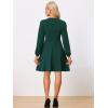 imageAllegra K Work Office Dress for Womens Button Decor ALine Long Sleeve DressGreen