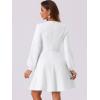 imageAllegra K Work Office Dress for Womens Button Decor ALine Long Sleeve DressWhite