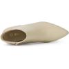 imageAllegra K Womens Pointed Toe Zipper Stiletto Heel Ankle BootsBeige