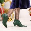 imageAllegra K Womens Cutout Pointy Toe Stiletto Heels Boots Ankle BootiesDark Green