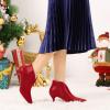 imageAllegra K Womens Cutout Pointy Toe Stiletto Heels Boots Ankle BootiesRed