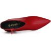 imageAllegra K Womens Cutout Pointy Toe Stiletto Heels Boots Ankle BootiesRed