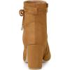 imageAllegra K Womens Pointed Toe Block Heel Zipper Ankle BootsBrown