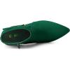 imageAllegra K Womens Pointed Toe Block Heel Zipper Ankle BootsEmerald Green