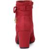 imageAllegra K Womens Pointed Toe Block Heel Zipper Ankle BootsRed