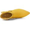 imageAllegra K Womens Pointed Toe Block Heel Zipper Ankle BootsYellow