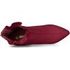 imageAllegra K Womens Pointed Toe Stiletto Heel Ruffle Ankle BootsBurgundy
