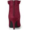 imageAllegra K Womens Pointed Toe Stiletto Heel Ruffle Ankle BootsBurgundy