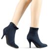 imageAllegra K Womens Pointed Toe Stiletto Heel Ruffle Ankle BootsNavy Blue