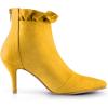 imageAllegra K Womens Pointed Toe Stiletto Heel Ruffle Ankle BootsYellow