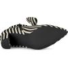 imageAllegra K Womens Pointed Toe Zip Striped Chunky Heels Ankle BootsBlack