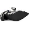 imageAllegra K Womens Pointed Toe Zip Striped Chunky Heels Ankle BootsBlue