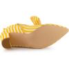 imageAllegra K Womens Pointed Toe Zip Striped Chunky Heels Ankle BootsYellow