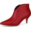 imageAllegra K Womens Cutout Pointy Toe Stiletto Heels Boots Ankle BootiesRed