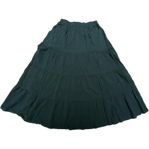 imageAllegra K Womens Midi Skirts Solid Elastic Waist Flare Tiered Long ALine Skirt with PocketsArmy Green