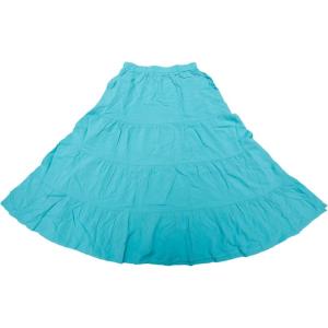 imageAllegra K Womens Midi Skirts Solid Elastic Waist Flare Tiered Long ALine Skirt with PocketsTeal