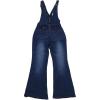 imageAllegra K Overalls Jeans for Womens Casual Adjustable Bib Bell Bottom Denim Pants JumpsuitsDark Blue