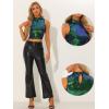 imageAllegra K Metallic Crop Top for Womens Sleeveless Sparkly Sequin TopsGreen Blue