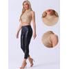 imageAllegra K Metallic Crop Top for Womens Sleeveless Sparkly Sequin TopsRose Gold