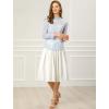 imageAllegra K Womens Elegant See Through Top Ruffle Frill Neck Long Sleeve Floral Lace BlousePinkblue