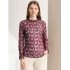 imageAllegra K Womens Elegant See Through Top Ruffle Frill Neck Long Sleeve Floral Lace BlouseRed