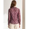 imageAllegra K Womens Elegant See Through Top Ruffle Frill Neck Long Sleeve Floral Lace BlouseRed