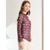 imageAllegra K Womens Elegant See Through Top Ruffle Frill Neck Long Sleeve Floral Lace BlouseRed