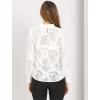 imageAllegra K Womens Elegant See Through Top Ruffle Frill Neck Long Sleeve Floral Lace BlouseWhite