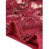 imageAllegra K Womens Sequin Shiny Glitter Crop Top Christmas Short Sleeves Sexy Party Tassel TShirtBurgundy