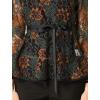 imageAllegra K Womens Elegant Tie Waist Long Sleeve Top Lace Peplum BlousesGreen