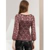 imageAllegra K Womens Elegant Tie Waist Long Sleeve Top Lace Peplum BlousesWine