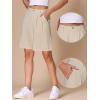 imageAllegra K Bermuda Shorts for Womens High Waisted Linen Wide Leg Elastic Waist Dressy Casual Summer ShortsApricot