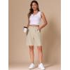 imageAllegra K Bermuda Shorts for Womens High Waisted Linen Wide Leg Elastic Waist Dressy Casual Summer ShortsApricot