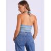 imageAllegra K Denim Vest for Womens Button Front Halter Neck Jean WaistcoatLight Blue