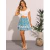 imageAllegra K Floral Skirts for Womens Pleated Flared ALine High Elastic Waist Casual Short Mini Boho SkirtBlue