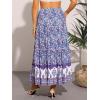 imageAllegra K Summer Boho Maxi Skirts for Womens Floral Flowy Ruffle Skirt with Pockets ALine Tiered Long SkirtsBlue Purple