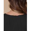 imageAllegra K Summer Textured Top for Womens Crew Neck Knit Short Sleeve BlouseBlack