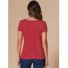 imageAllegra K Summer Textured Top for Womens Crew Neck Knit Short Sleeve BlouseRed