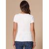 imageAllegra K Summer Textured Top for Womens Crew Neck Knit Short Sleeve BlouseWhite