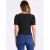 imageAllegra K Tops for Womens Square Neck Ruffle Short Sleeve Summer Casual T ShirtsBlack