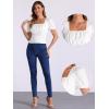imageAllegra K Tops for Womens Square Neck Ruffle Short Sleeve Summer Casual T ShirtsWhite