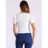 imageAllegra K Tops for Womens Square Neck Ruffle Short Sleeve Summer Casual T ShirtsWhite