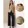 imageAllegra K Vest Tops for Womens Button Down Dressy Suit BlazerKhaki
