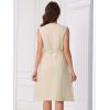 imageAllegra K Work Professional Dresses for Womens Sleeveless ALine DressDark Beige