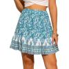 imageAllegra K Floral Skirts for Womens Pleated Flared ALine High Elastic Waist Casual Short Mini Boho SkirtBlue