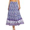 imageAllegra K Summer Boho Maxi Skirts for Womens Floral Flowy Ruffle Skirt with Pockets ALine Tiered Long SkirtsBlue Purple
