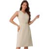 imageAllegra K Work Professional Dresses for Womens Sleeveless ALine DressDark Beige